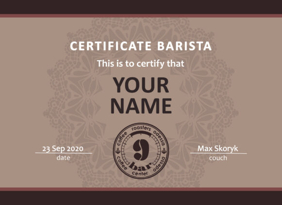 barista certificate barista certificate